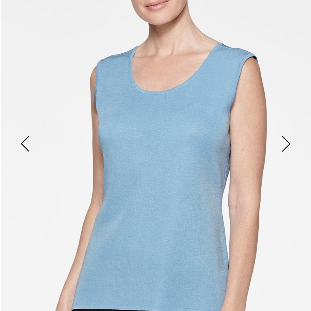 Misook knitted tank top arctic blue 2X